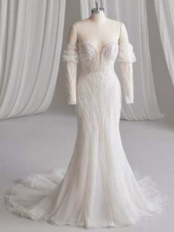 Maggie Sottero POSITANO #3 Ivory/Silver Accent (gown with Ivory Illusion) thumbnail