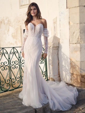 Maggie Sottero POSITANO #0 default Ivory/Silver Accent (gown with Ivory Illusion) thumbnail