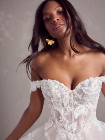 Rebecca Ingram JANICE #1 Ivory over Blush (gown with Natural Illusion) thumbnail