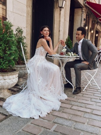 Rebecca Ingram JALISSA #3 Ivory over Blush (gown with Natural Illusion) thumbnail