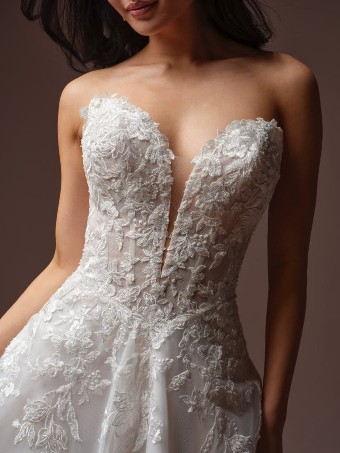 Rebecca Ingram BERNADINE #1 All Ivory (gown with Ivory Illusion) thumbnail