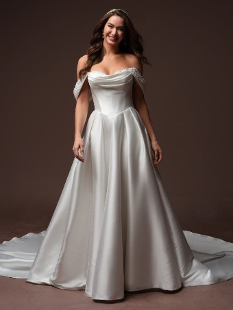 Rebecca Ingram JOANIE #1 All Ivory (gown with Ivory Illusion) thumbnail